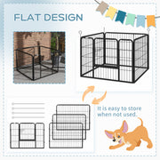 Heavy Duty Foldable Dog Playpen 4 Panel Puppy Exercise Pen for Indoor and Outdoor Use Grey