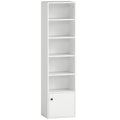 6 Tier Tall Bookcase Shelving Unit For Home Office Storage Display, White AOSOM