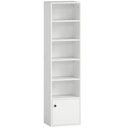 6 Tier Tall Bookcase Shelving Unit For Home Office Storage Display, White AOSOM