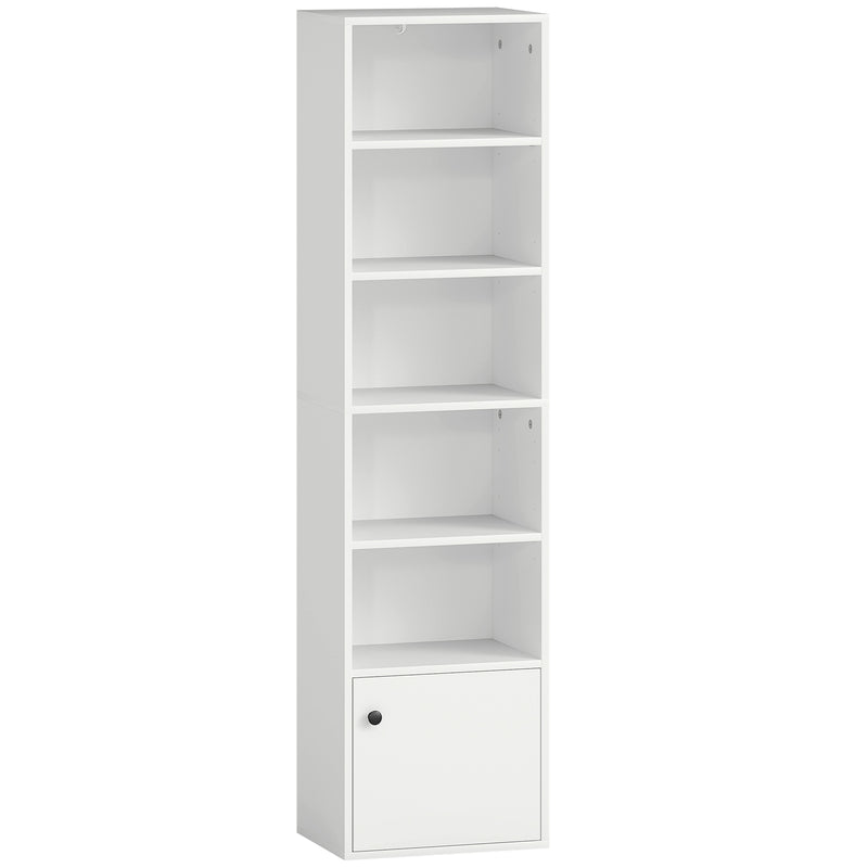 6 Tier Tall Bookcase Shelving Unit For Home Office Storage Display, White AOSOM