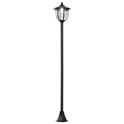 Tall Solar Garden Post Light With LED Lantern For Outdoor Pathways And Driveways