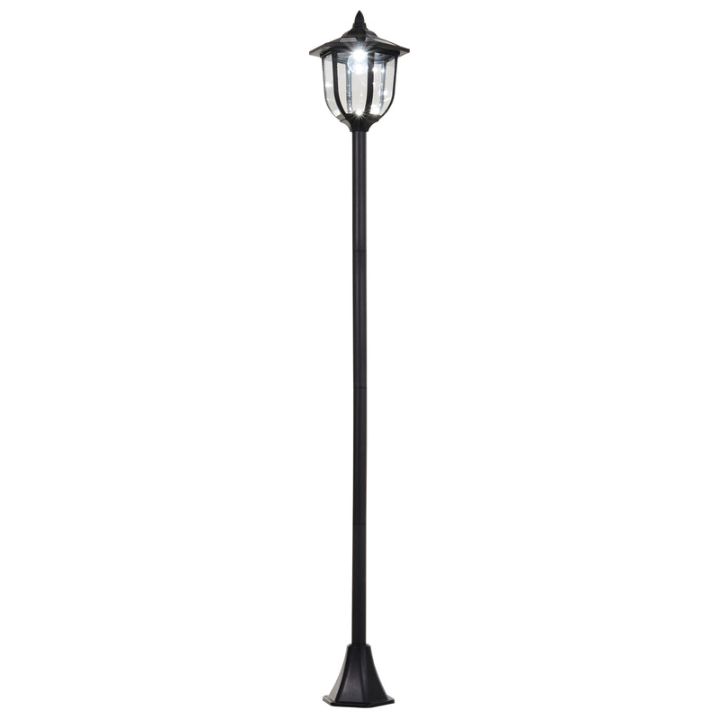 Tall Solar Garden Post Light With LED Lantern For Outdoor Pathways And Driveways