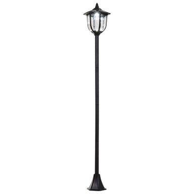 Tall Solar Garden Post Light With LED Lantern For Outdoor Pathways And Driveways