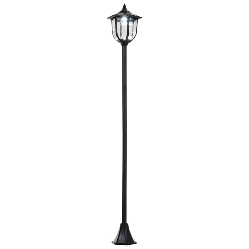 Tall Solar Garden Post Light With LED Lantern For Outdoor Pathways And Driveways