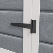 Grey 6x4.5ft Garden Storage Shed With Window Double Doors and Lockable Design