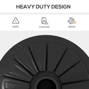 13kg Weighted Patio Umbrella Stand for Stable Garden Shade, Fits 38-48mm Poles, Black Outsunny