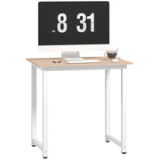 White Computer Desk 80cm Home Office Workstation with Metal Frame Easy Assembly by HOMCOM