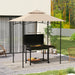 Beige Grill Gazebo Replacement Canopy UPF50+ Double Tiered 1.5 x 2.4m Top Cover by Outsunny