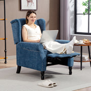 Vintage Reclining Armchair with Footrest 150 Degree Adjustable for Lounge Comfort, Royal Blue