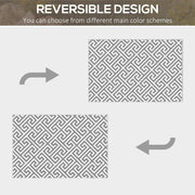 Reversible Light Grey Outdoor Rug 152x243cm for Camping Garden or Indoor Use