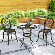 Three Piece Aluminium Garden Bistro Set Bronze Finish Weather Resistant by Outsunny
