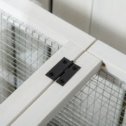 Wooden Rabbit Hutch with Removable Tray and Wheels Ideal for Guinea Pigs Yellow