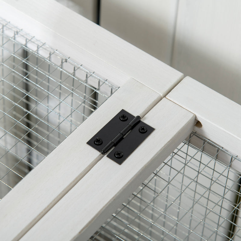 Wooden Rabbit Hutch with Removable Tray and Wheels Ideal for Guinea Pigs Yellow