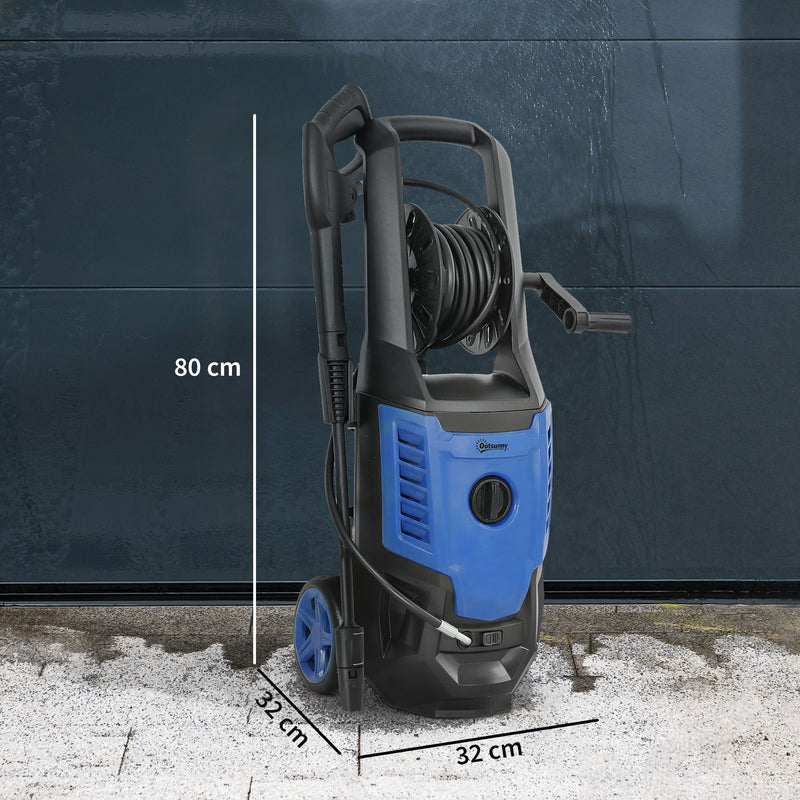 Pressure Washer for Patios Cars and Garden Furniture with Adjustable Nozzle Blue Black AOSOM