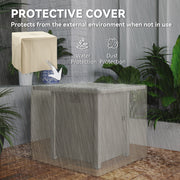 Dark Grey 71cm Gas Fire Pit Table with Glass Screen and Cover 50000 BTU by Outsunny