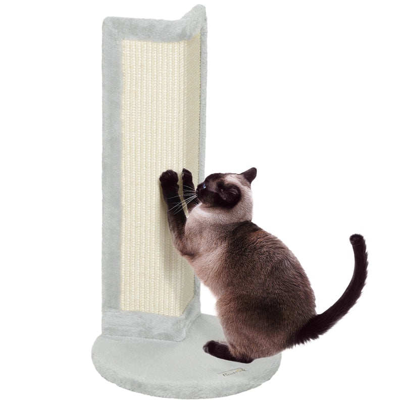 Grey 56cm Corner Cat Scratching Post with Sisal Pad for Claw Care by PawHut
