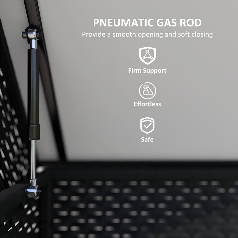 Black Rattan Garden Storage Box 627L Weatherproof Outdoor Chest with Lid