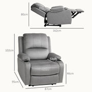 Grey Microfibre Manual Reclining Armchair With Footrest by HOMCOM
