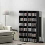 Black CD Storage Unit with Adjustable Shelves 89 x 130.5 cm by HOMCOM