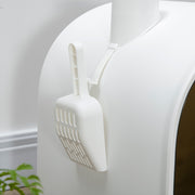 Covered Cat Litter Box with Scoop and Filter for Odour Control and Easy Cleaning, Grey