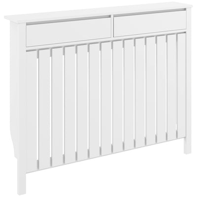 Radiator Cover with Drawers for Safe Heating and Extra Hallway Storage White Homcom