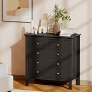 Chest of Drawers with Five Spacious Storage Drawers for Bedroom or Living Room Black AOSOM