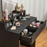 Dressing Table with Mirror and Drawers for Bedroom Storage and Organisation Black