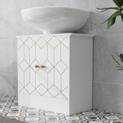 White Under Sink Bathroom Cabinet With Adjustable Shelf and Open Storage by HOMCOM