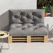 Light Grey Padded Pallet Cushion Set for Garden Seating Comfort and Outdoor Use