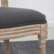 Set of 2 French Style Wooden Dining Chairs with High Backrest for Kitchen or Lounge Grey