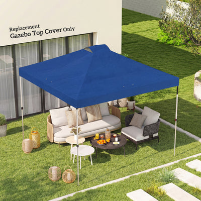 Gazebo Replacement Canopy Waterproof UV Protection for 3 x 3 m Straight-Leg Frame Blue Outsunny