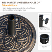 3m Wooden Garden Parasol with Pulley Mechanism and Base for Patio or Market Use White AOSOM