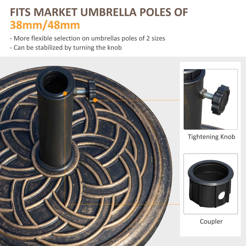 3m Wooden Garden Parasol with Pulley Mechanism and Base for Patio or Market Use White AOSOM