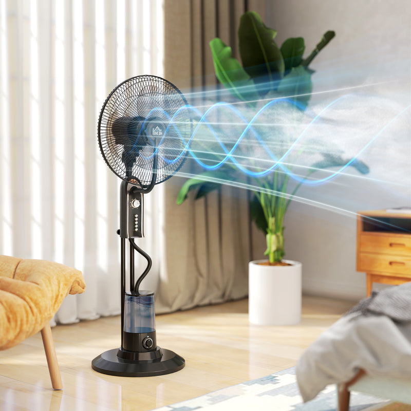 120cm Pedestal Misting Fan with 4 Speeds 3 Modes and 3.2L Tank for Home Use