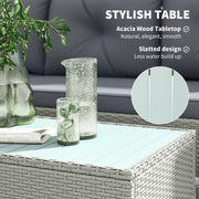 Charcoal Grey Rattan Garden Lounge Set with Cushions and Coffee Table