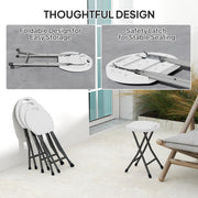 Set of Four White Folding Carry Stools Lightweight and Portable by Outsunny