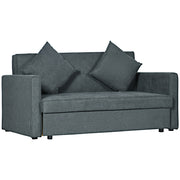 2 Seater Convertible Sofa Bed With Hidden Storage For Living Room Or Guest Room Dark Grey