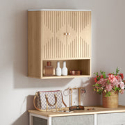 Wall Mounted Bathroom Cabinet with Adjustable Shelf for Extra Storage Space Oak