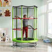 Green Kids Trampoline with Enclosure Net and Steel Frame for Ages 3-6 by HOMCOM AOSOM
