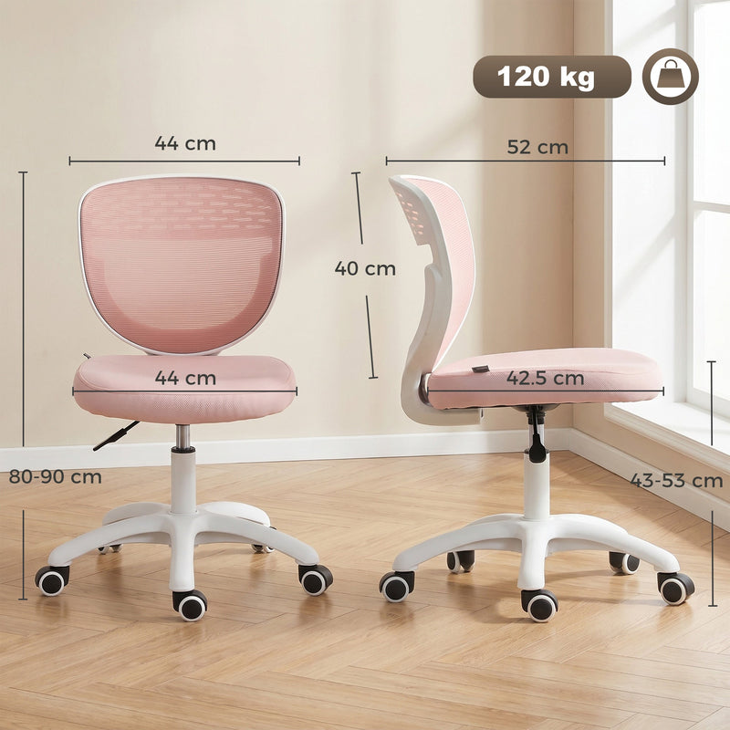 Compact Desk Chair for Small Bedrooms or Home Offices with Mesh Back