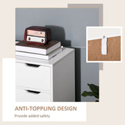 3 Piece Bedroom Furniture Set with Wardrobe Storage and Bedside Table, White and Wood AOSOM