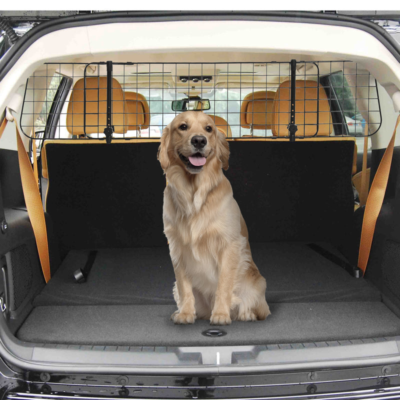 Adjustable Heavy Duty Dog Car Barrier for SUV and Estate Vehicles Keeps Pets Safe Black AOSOM