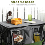 Folding Garden Utility Trolley With Wheels For Camping And Outdoor Gear Transport Grey