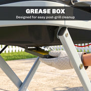Portable Folding Gas BBQ Grill with Wheels, 1800cm² Cooking Area and Side Shelf, Black Outsunny