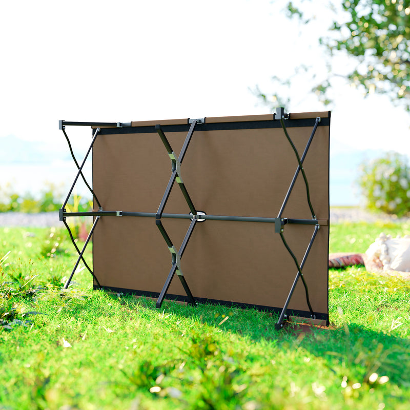 Double Folding Camping Bed for Two with Raised Steel Frame and Carry Bag Khaki