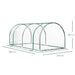 Set of 2 Clear Tunnel Greenhouses with Roll-up Door Steel Frame and Plastic Cover by Outsunny