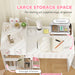 White Rabbit Themed Kids Desk and Chair Set with Storage for Ages 3-6 by AIYAPLAY