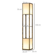 Modern Shelf Floor Lamp with Dual Light Ideal for Living Room or Bedroom Use, Brown