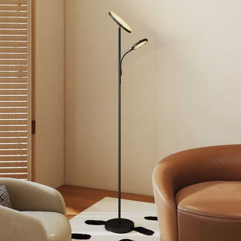 Black Mother and Child Floor Lamp With Remote Control And Adjustable Brightness Settings AOSOM