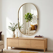 Wall Mirror with Deep Frame for Brightening Hallways or Living Rooms Gold Homcom